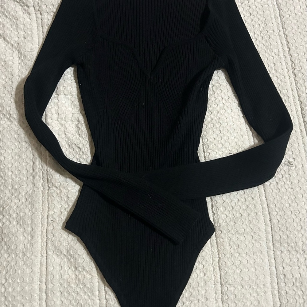 Windsor Black Ribbed Bodysuit